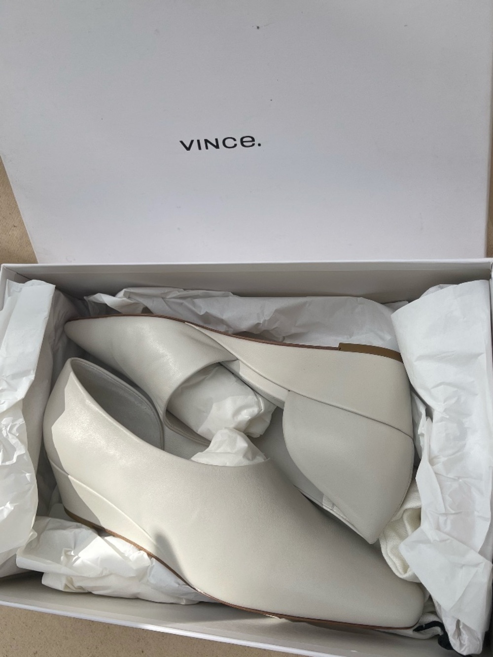 Brand new Vince Leather Barolo Wedge Heel